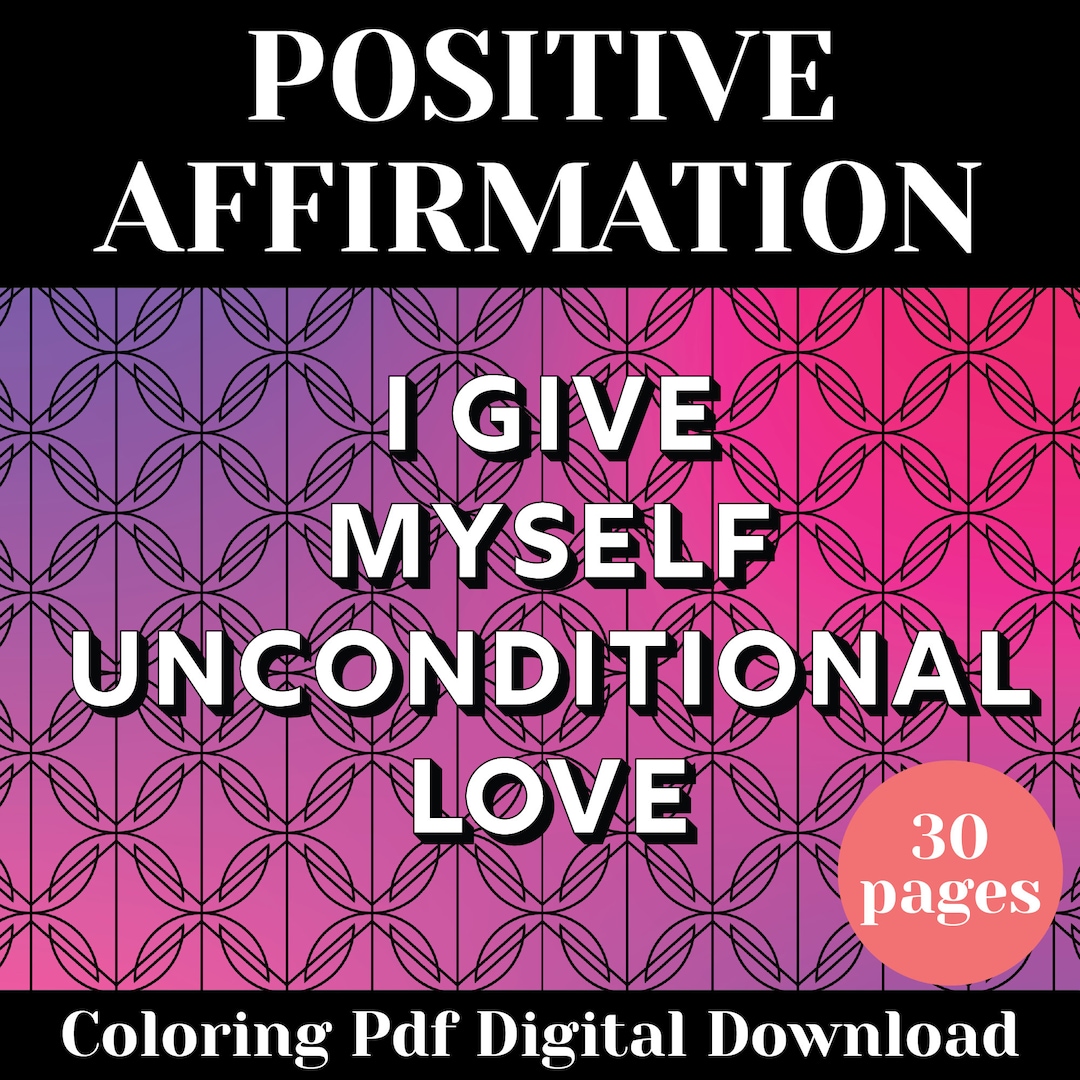 Positive Affirmation Printable .pdf Coloring Pages Pack 4 - Etsy