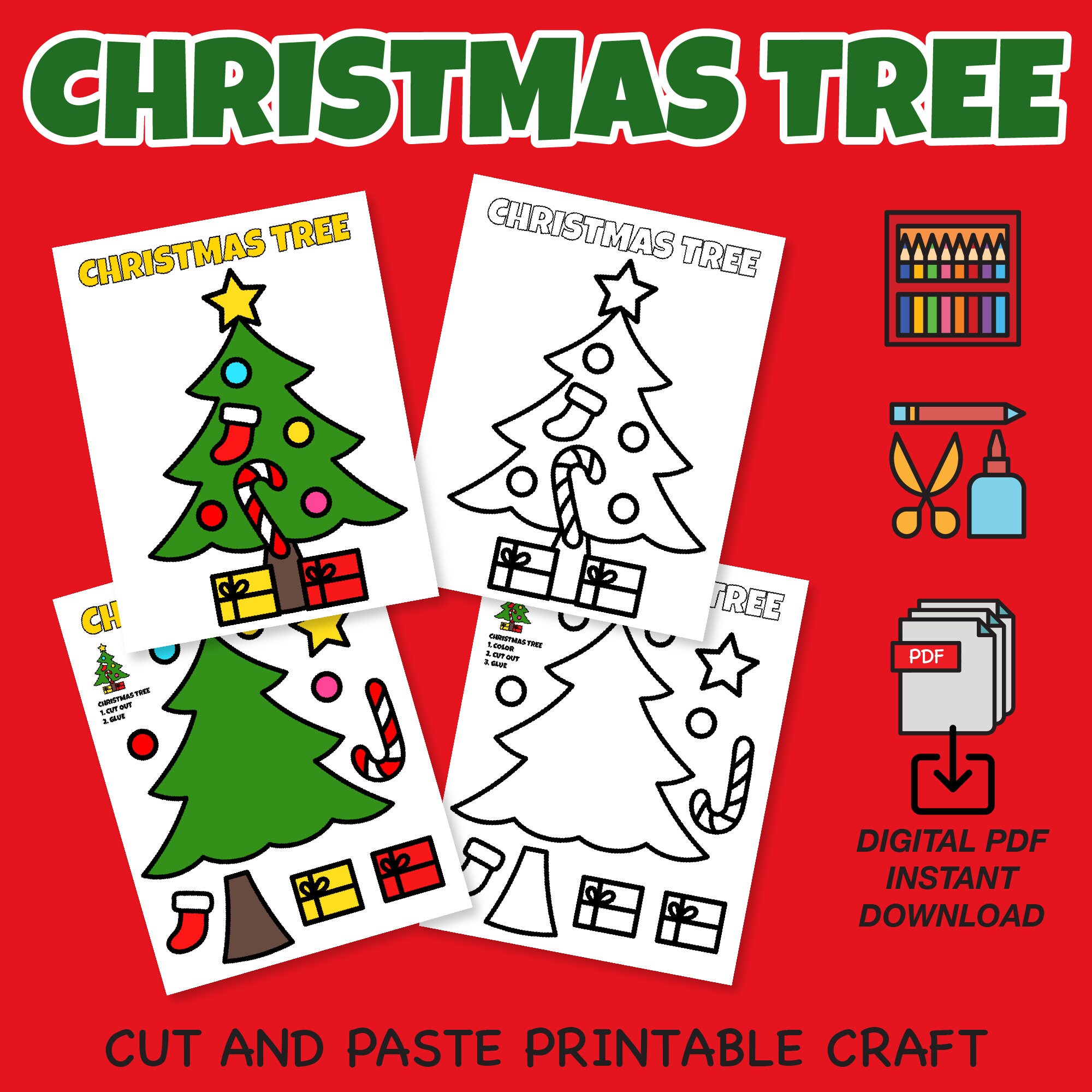 christmas-tree-cut-and-paste-craft-coloring-worksheets-for-kids-printable-us-letter-size-etsy