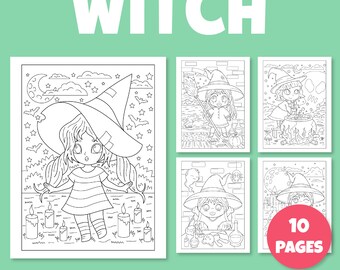 Kawaii Witch Coloring Pages | Chibi Style, Kids & Adults (PDF Printable)