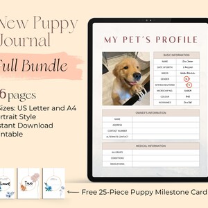 New Puppy Journal | 36-Page Printable Tracker (Digital Download)