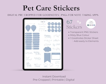 Dog Planner Stickers, Pet Care, Goodnotes PNG (Digital Download)
