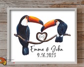 Personalized Toucan Couple Art Print
