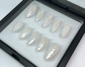 Pearl - Perle - Press On Nails - Faux Ongles - Kit Application Inclus