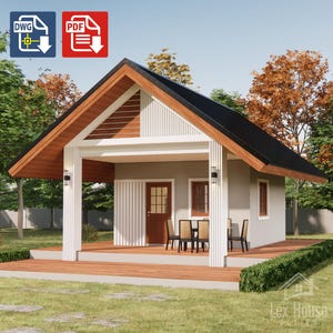 Small Modern House Plan, Modern House Plan, Tiny House Floorplan, Modern Tiny House Design, Basic Floor Plan  [A16]