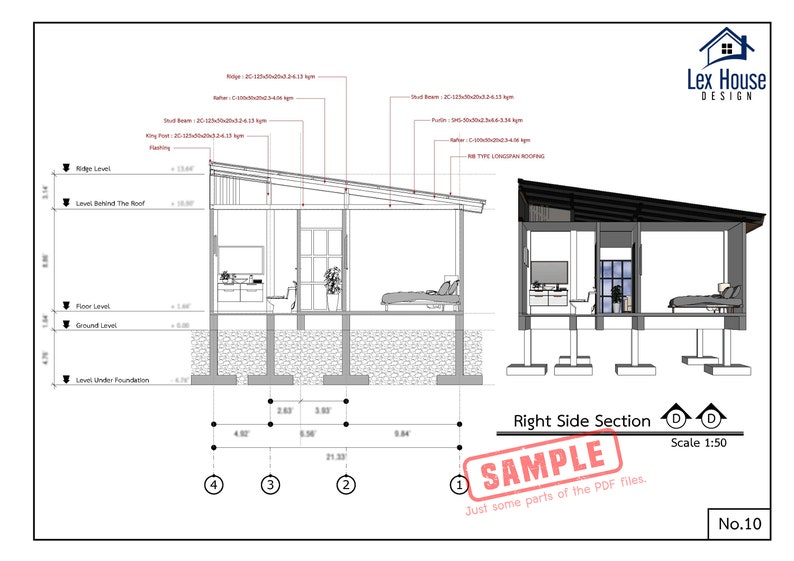 Small Modern House Plan, Small House Plan Design, 1 Bedroom and 1