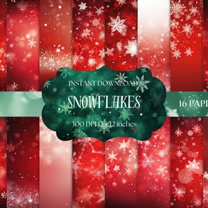 Snowflake Digital Paper, Winter Digital Paper, Christmas, Instant Download