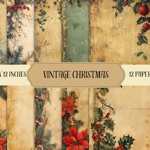 Vintage Christmas Paper Collection - Festive Holiday Prints