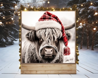 Highland Cow Prints, Christmas Decor, Holiday Decor, Animal Prints, Winter Wonderland