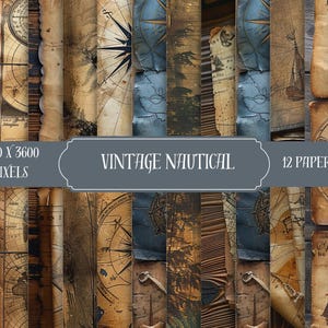 Nautical Junk Journal Pages Printable Vintage Sea Themed Ephemera for Scrapbooking & Mixed Media Art
