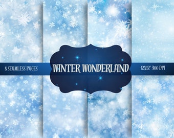 Winter Wonderland, Winter digitaal papier, naadloze patronen Kerstmis, digitale download