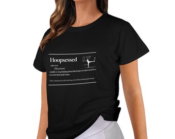 Hula Hoop T-Shirt, Sportshirts, leuchtendes Glow im dunklen Druck-T-Shirt, Damen-T-Shirt, Baumwoll-T-Shirt,