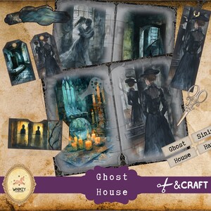 horror-themed junk journal, haunted ephemera printable, spooky junk journal pages, gothic scrapbooking printables, ghost house junk journal, haunted ephemera kit, halloween junk journal, creepy junk journal, gothic junk journal, spooky printables, DIY junk journal, haunted scrapbooking kit, horror junk journal kit, ghostly folio printable, junk journal inserts, halloween DIY folio, spooky gothic printable, Horror / Gothic Crafts,
