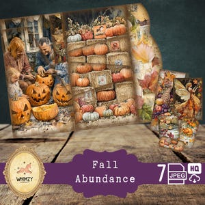 Herbst Trifold Folio Junkjournal Kit Vintage Herbst DIY Mini Folio Junk Journal Kit Digitale Falten Folio Ordner Kit Tasche Insert Ephemera
