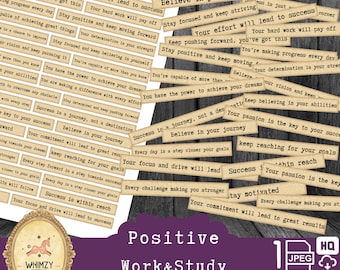 Junk Journal, Words, Inspirational, Skinny, Tags, Labels, Dictionary, Junk Journal Words Printable Positive Embellishments Work, Study