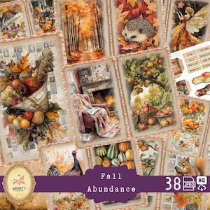 Kit per diario autunnale Junk Journal Pagine di diario autunnale Junk Journal autunnale vintage Carta stampabile Foglio di collage digitale Autunno accogliente Autunno accogliente Regalo