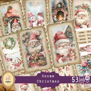 Christmas Junkjournal Kit Gnome Christmas Printable Vintage Christmas Paper Xmas Giftful Snowman Winter Christmas Journal Gifted Cozy Winter