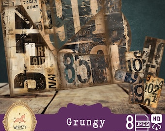 Grunge Trifold Junk Journal Kit: Industrial Ephemera Printable Folder