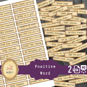 Phrases de bonheur Mots joyeux pour le journal indésirable Mots numériques Embellissements pour journaux indésirables Impression imprimable pour journal indésirable Collage de mots éphémères