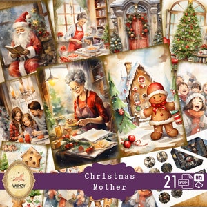 Weihnachten Junk Journal gemütlich Weihnachten Winter Urlaub Klingeltöne Mutter Tochter Vater Sohn Merry Hell Familie Weihnachten Journal Geschenk Santa