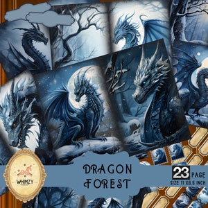 Dragon Forest Junk Journal Kit Fantasy Collage Printables Fantasy Kit Dragon Junk Journal Paper Dragons Digital Junk Journal Dragon Ephemera