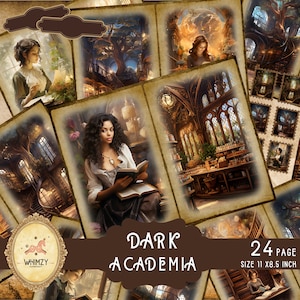 Dark Academia Junk Journal Kit: Vintage Library Ephemera (Digital Download)
