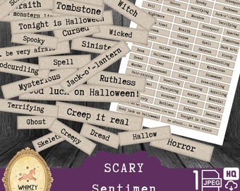 Gothic Vibes Junkjournals Spooky Words Halloween Junk Journal Words Printable Positive Words Embellishement Junkjournals Printable Ephemera