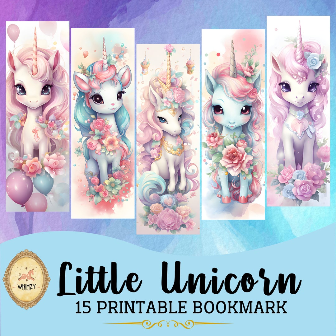 Unicorn Printable Bookmarks Pastel Unicorn Prints Little Unicorn ...