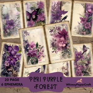 Forest Junkjournal Kit Woodland Paper Forester Vintage Botanisch Bos Wilde Vlinder Kieskeurige Snijbloem Ephemera Bird Journal Craft Supplies