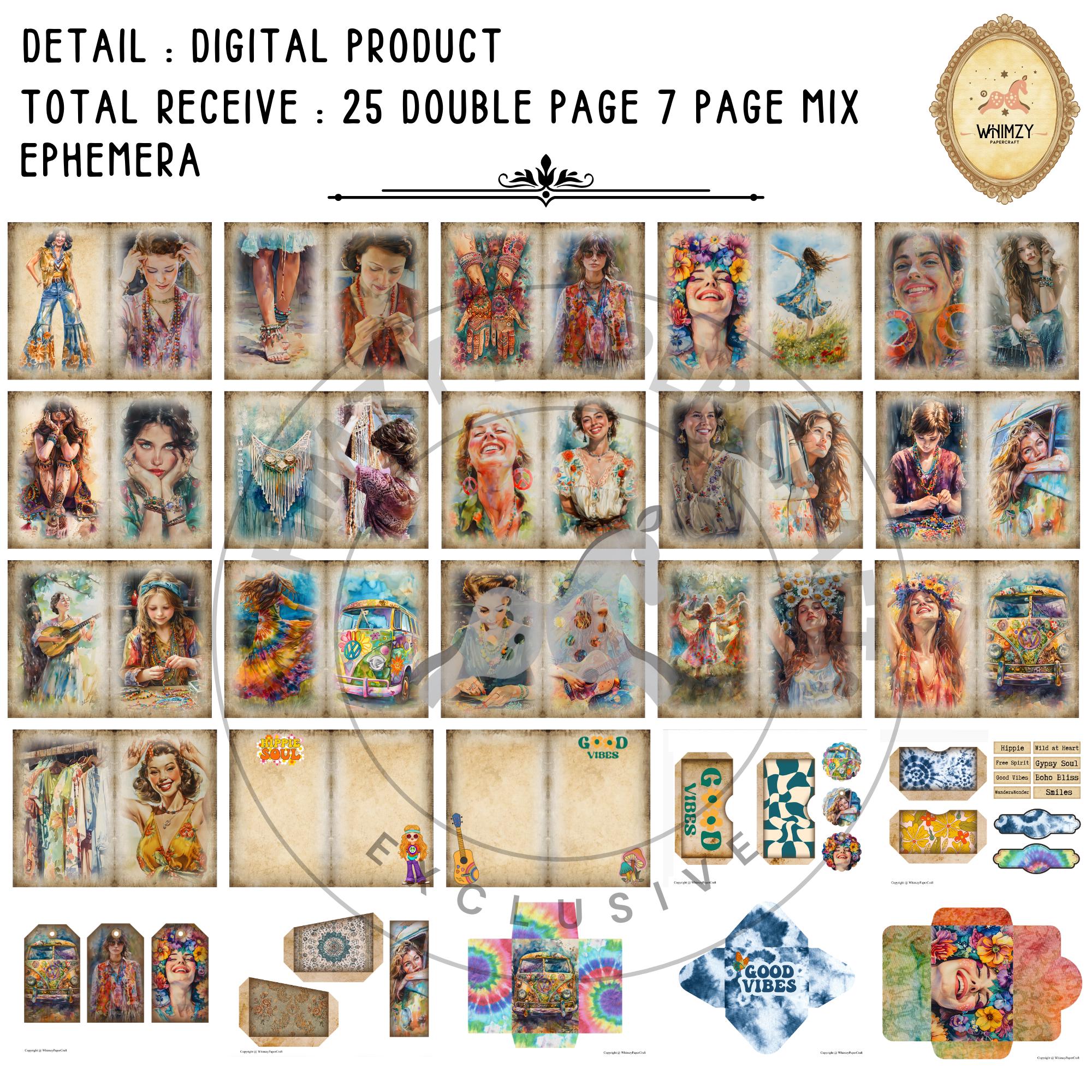 Hippie Junk Journal Kit Happy Lady Junk Journal Hippie Lady