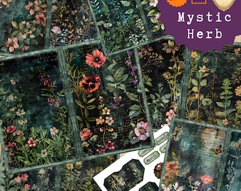 Kit diario di erbe mistiche, effimeri oggetti magici della strega dell'erborista