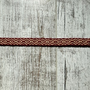 SILK HEADBAND Spiral pattern for historical costume, hand woven, tablet weaving, card weave, reenactment, viking slavic medieval sca larp image 10