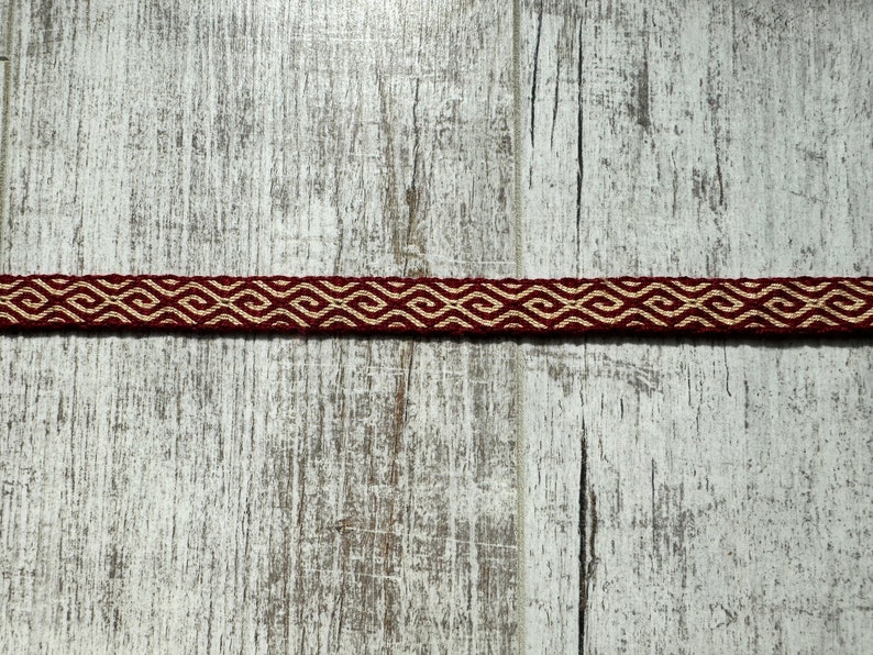 SILK HEADBAND Spiral pattern for historical costume, hand woven, tablet weaving, card weave, reenactment, viking slavic medieval sca larp image 10