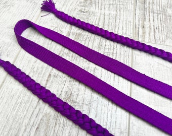 Hand woven tablet weaving silk purple headband trim for reenactment historical costume sca larp