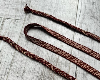 SILK HEADBAND Patrón espiral - para traje histórico, tejido a mano, tejido de tabletas, tejido de tarjetas, recreación, vikingo eslavo medieval sca larp