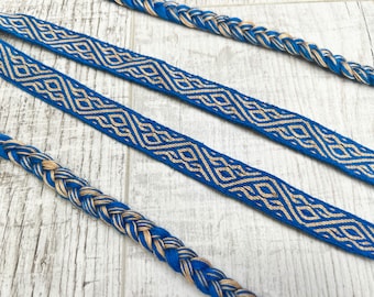 Tablet woven silk headband diagonal pattern tablet weaving trim reenactment sca viking slavic historical costume
