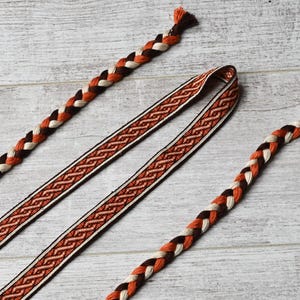 Serre-tête en soie tissée pour tablette : tresse Birka Viking, faite main