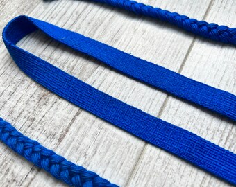 Hand woven tablet weaving silk royal blue headband trim for reenactment historical costume sca larp