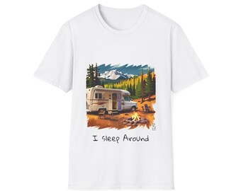 I sleep around campervan tshirt Unisex Softstyle T-Shirt