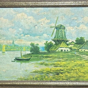 Original Oil on Board - Vintage Riverscape Painting - 38cm x 29cm x 2 cm - Ready to hang