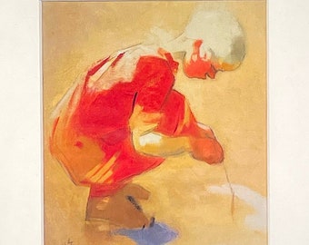 ヘレーネ・シェルベック (1862 - 1946) - 1912 - 砂の上の少女 - ヴィンテージ額入りプリント