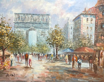 Caroline Burnett Oil Painting – Arc De Triomphe, Paris Street