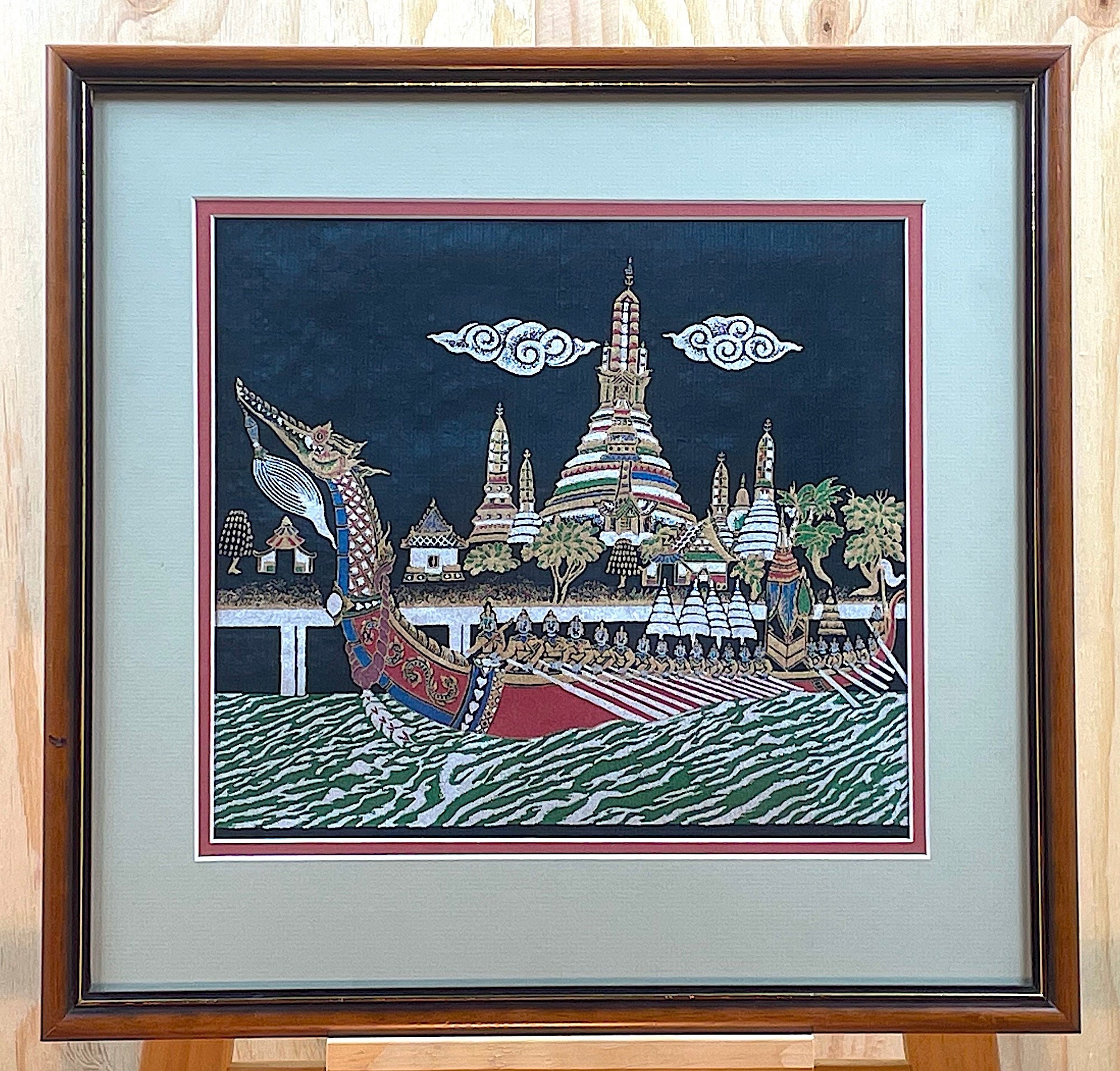 昭和レトロ 糸の絵画 文化刺繍 鷲 ワシ 絵画 芸術 美術 アート 文化刺繍 鷲と松 鷲 額縁 アンティーク 昭和