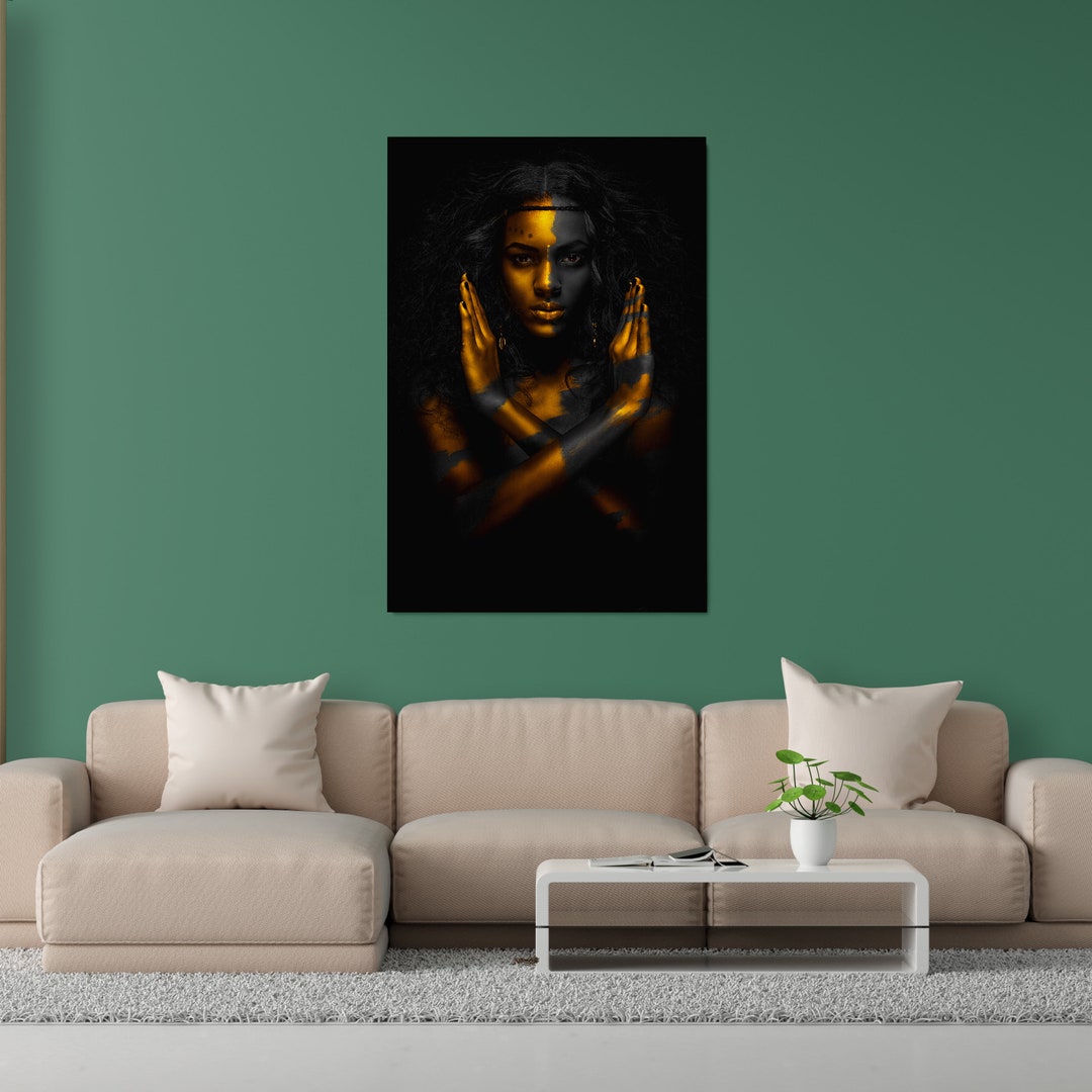 Black Gold Woman Glamour Painting Fashion Wall Art Gold Art / - Etsy