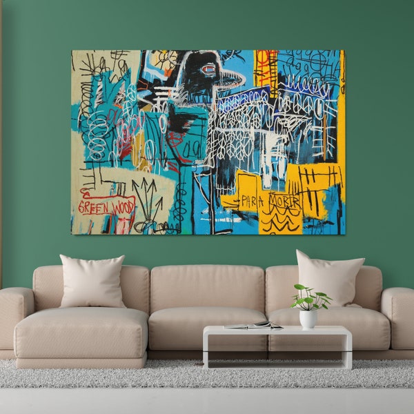 Impression d'art murale Jean-Michel Basquiat oiseau, couverture d'album The Strokes, impression sur toile Jean Basquiat / Toile et poster haute qualité