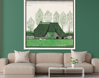 Julie De Graag - Farmhouse With Thatched Roof (c. 1919), Classic Art, 19th Century, Dutch Art / Canvas and Poster High Quality Premium Print