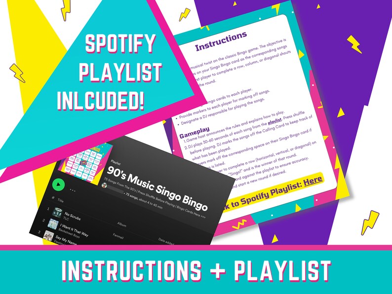 90s Music Bingo Game