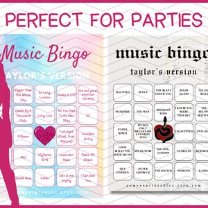 taylor swift music bingo