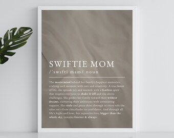 Swiftie Mom Definition Poster | Mom Definition Poster | Unique Mothers Day Gift | Gift for Mom | Swiftie Wall Art | TTPD | Printable