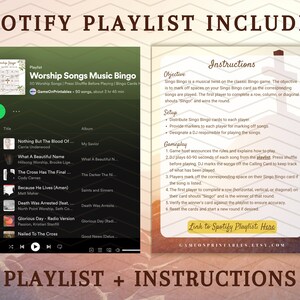 Christian worship music bingo