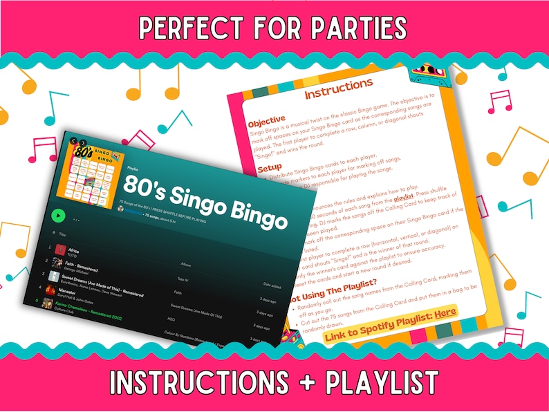 80s music bingo game